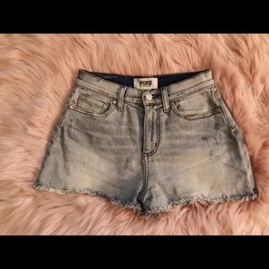 PINK high rise jean shorts
